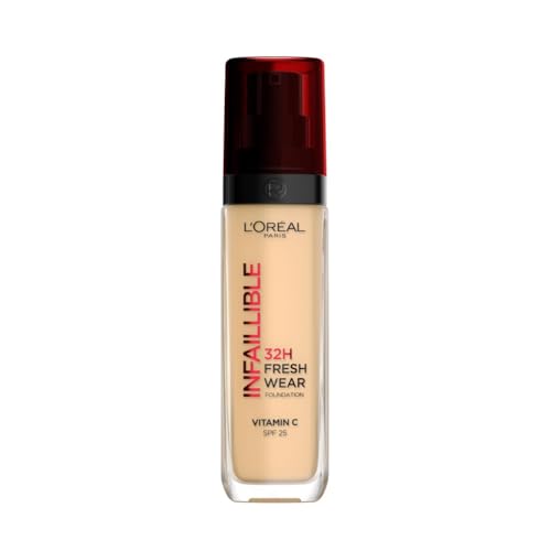 L'Or&eacute;al Paris, Base de maquillaje L&iacute;quida Infaillible 32h Fresh Wear, Para todo tipo de piel, Larga...