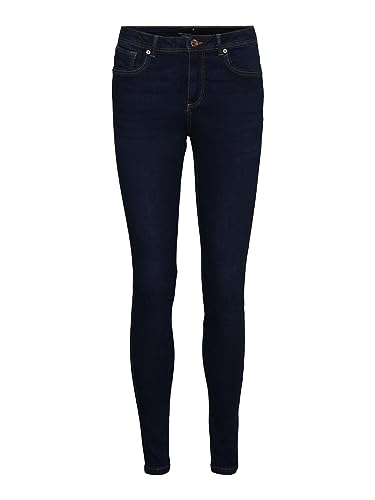 Vero Moda Pantalones de Mujer, Dark Azul Denim, M / 30L