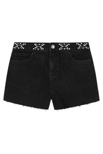 Springfield Shorts Vaqueros para Mujer con Adornos met&aacute;licos en la Cintura, Colecci&oacute;n Culpables, Negro,...