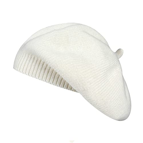Qinfren Boina Mujer Clásico Estilo Francés Gorro Vintage Sombrero de Punto Artista Parisino Moderno...