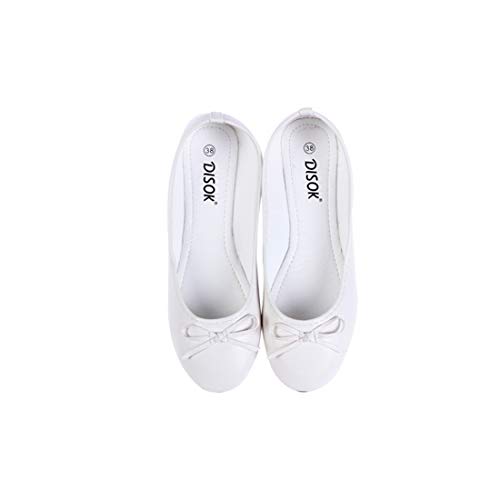 DISOK - Bailarinas Manoletinas Wedding Talla-S Blanca - Bailarinas Baratas Bodas