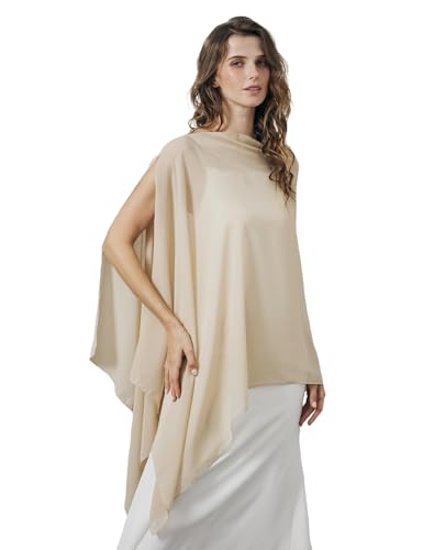 BEAUTELICATE Chal Estola de Gasa Elegante para Mujer Chif&oacute;n Capa Poncho Ligera para Novias Bodas y...