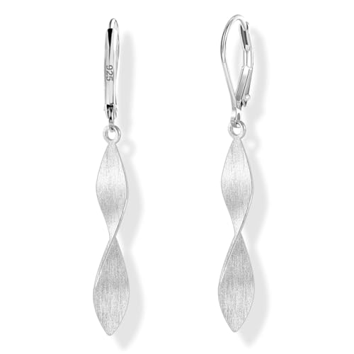 Pendientes Colgantes De Plata 925 - Pendientes Peque&ntilde;os Hipoalerg&eacute;nicos Con Colgante Doble Espiral...