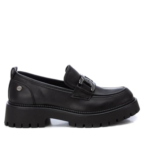 XTI - Mocasines Mujer Negro - Calzado C&oacute;modo y Vers&aacute;til - Moda Casual - Modelo 14329102 (Talla 39)