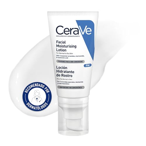 CeraVe, Loci&oacute;n Hidratante de Rostro PM, Para Piel Normal a Seca, Hidrata y Restaura la Barrera...
