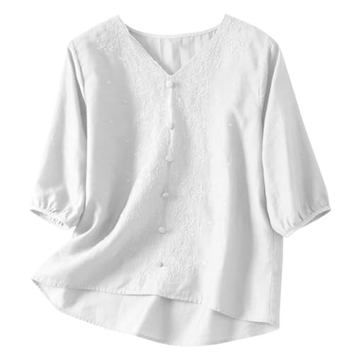 Camisa Bohemia para Mujer, Blusa Fresca de Algod&oacute;n,Estilo Boho Chic, Blusas De Vestir De Mujer...
