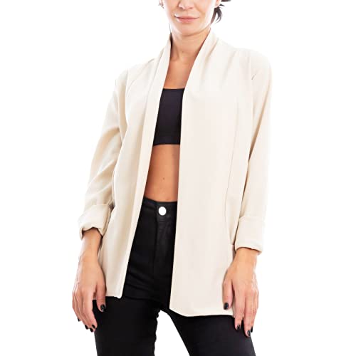 Toocool Blazer Mujer Chaqueta Elegante Casual Basic Monopecho Primavera VI-80021 [Talla única, Beige]