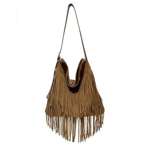 CORIOS Bolso Mujer con Flecos Estilo Boho en Ante y PU Cuero Bolso Bandolera de Hombro Tendencia Bolso de...