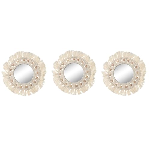 ESPEJO SET 3 MACRAME CRISTAL 20X1X20 BLANCO