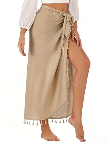 Koerye Pareo de Playa Talla Grande Mujer Falda Pareo Boho Chic Cover Up Elegante para Vacaciones y Salida...