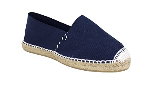 Desconocido Alpargatas Cl&aacute;sicas de Lona con Suela de Yute (Azul Marino, Numeric_44)