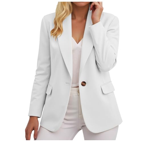 Mujer Elegante Blazer Jacket Traje y Abrigo Corta Bolsillos Ceremonia Cuello Solapa Chaquetas con Bot&oacute;n...