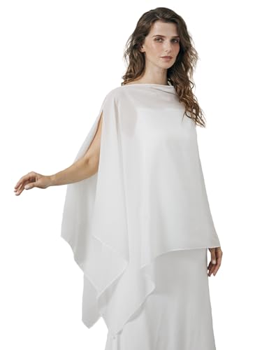 BEAUTELICATE Chal Estola de Gasa Elegante para Mujer Chif&oacute;n Capa Poncho Ligera para Novias Bodas y...