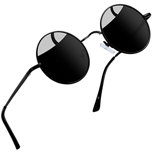 Joopin Polarizadas Redondas Hombre y Mujer Gafas de Sol Negras Met&aacute;licas Halloween Disfraz Steampunk...