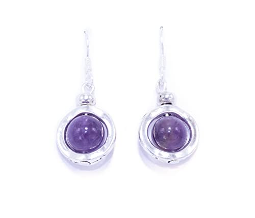 NILUXE DESIGN -Pendientes Piedra Natural Engarzada en Zamak - Pendientes Plata Mujer Colgantes con Gemas...