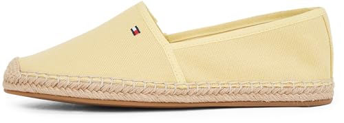 Tommy Hilfiger Alpargatas Mujer Essential Flag Canvas con Logotipo, Amarillo (Meringue), 36