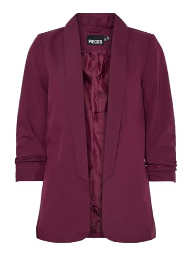 PIECES Pcboss 3/4 Blazer Noos Blazer, Rojo (Grape Wine), M para Mujer
