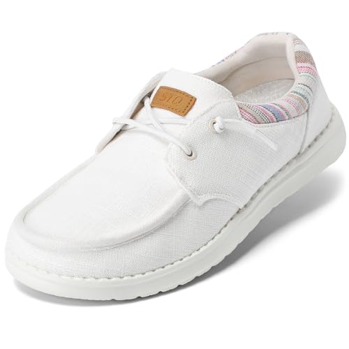 STQ Zapatos Estilo Mocas&iacute;n Nauticos Mujer Slip-on Ortopedicos Casual Cl&aacute;sicos Deportivos Sin Cordones...
