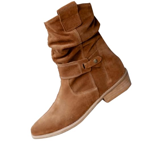 Gen&eacute;rico Botines Elegantes de Invierno para Mujer - Botas de Media Altura de Ante Occidental con...