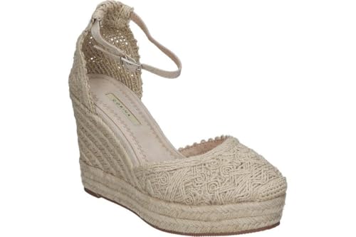 CORINA | Alpargatas de Cu&ntilde;a Mujer &ndash; Esparte&ntilde;as en Color Blanco &ndash; Yutes con Cierre de Hebilla &ndash;...