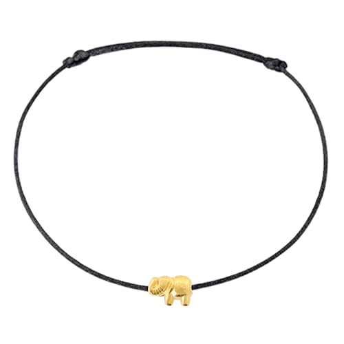 Selfmade Jewelry Tobillera para mujer, dise&ntilde;o de elefante, plata, hecha a mano, tama&ntilde;o ajustable,...