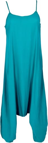 GURU SHOP Mono Boho para mujer, pantalones de verano, pantalones de Aladin, para mujer, turquesa, 42