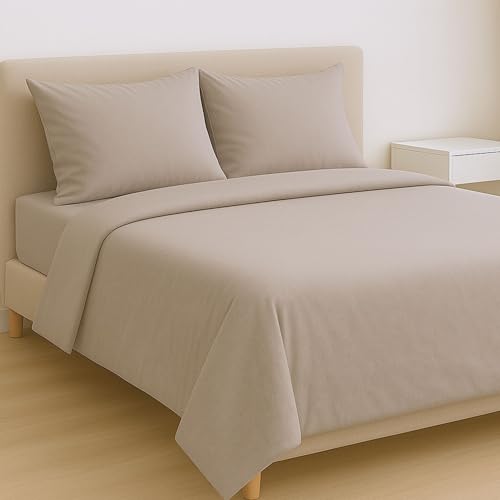 MAXIME MAISON - Sabanas 180x200 Algodon (Tortora) Juego de Sabanas, Bed Sheets, Juego Sabanas 4 Piezas...