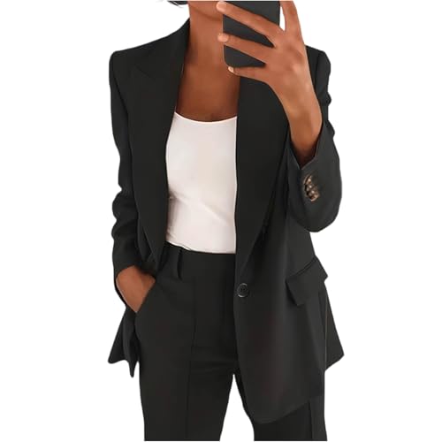 Blazer Mujer con Bolsillo con Ajuste Chaqueta Mujer Entretiempo De Negocios Cl&aacute;sico Blazer Invierno...