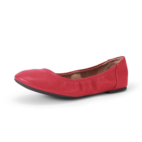 Amazon Essentials Belice - Zapatos planos tipo ballet para mujer, color rojo amapola brillante, talla 10