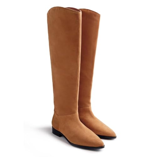 GIOSEPPO Bota alta de piel Modelo FOSTORIA color Cuero, talla 38