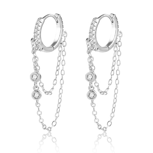 ASH'S CHOICE Pendientes De Aro De Plata 925 Con Borla Para Mujer, Chapados En Oro De 14 Quilates,...