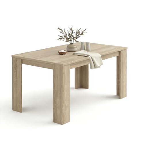 duehome | Mesa de Comedor, Mesa Fija, Modelo Naya, Acabado en Roble Canadian, Medidas: 140 cm (Largo) x...