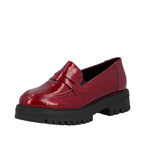 Rieker 47550, Mocasines Mujer, Rojo, 39 EU