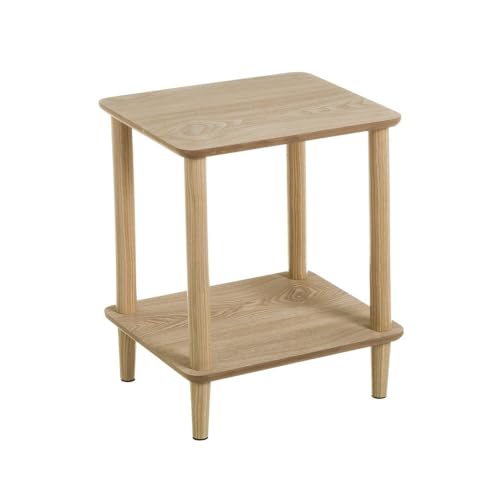 LOLAhome - Mesa Auxiliar Peque&ntilde;a de Madera de Pino Estilo N&oacute;rdico Color Beige. Ideal para Sal&oacute;n o...