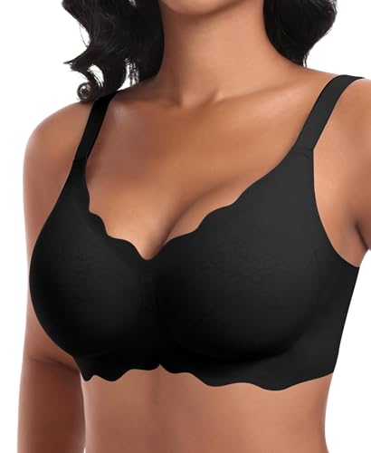 Ganado Sujetadores sin Aros Mujer Sujetador Push Up sin Costuras con Relleno Bralette con Cuello En V...