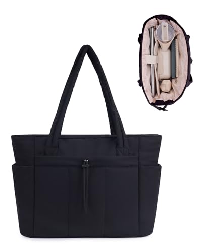 Wandering Nature Bolso Mujer Acolchado Grande, Bolso Shopper Mujer con Compartimento para Port&aacute;til 15.6'...