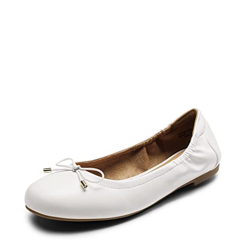 DREAM PAIRS Bailarinas Mujer Zapatos Planos Comodo Ballet Flats Manoletinas con Lazo Blanco SDFA2310W-E...