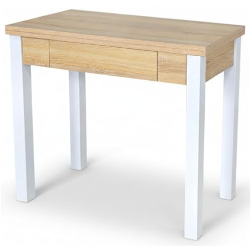 Noorsk Design Mesa Cocina Plegable Extensible Cocina - Peque&ntilde;a con Caj&oacute;n y Cubertero - Mesa Libro...