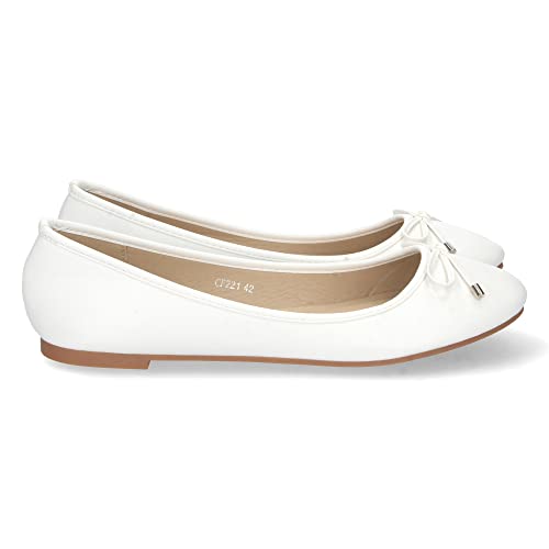 shoes&blues.es 70219-Bailarina Plana para Mujer, Comoda, Tallas Grandes, con Lazo en la Punta, Primavera...