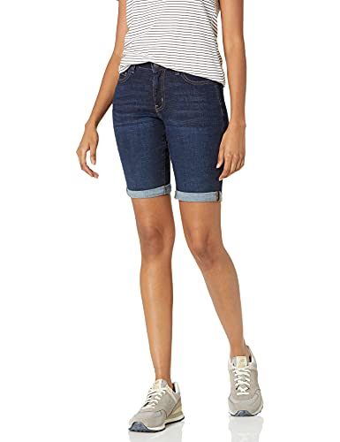 Amazon Essentials Bermudas de Tela Vaquera de Corte Ajustado De 23 cm Mujer, Lavado Oscuro, 44