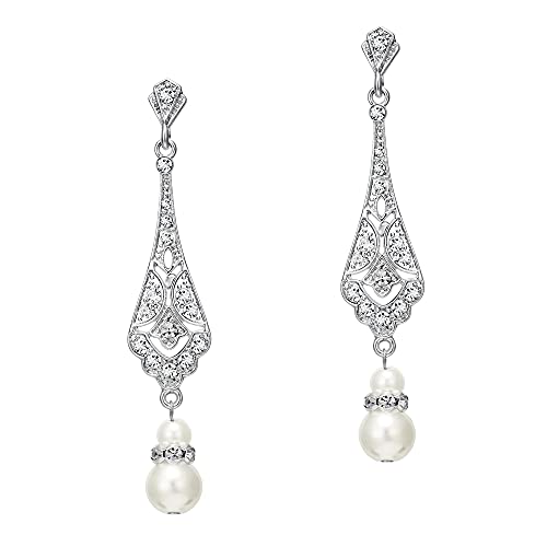 BABEYOND Pendientes de diamantes de imitaci&oacute;n vintage de los a&ntilde;os 20 con estilo de Gatsby