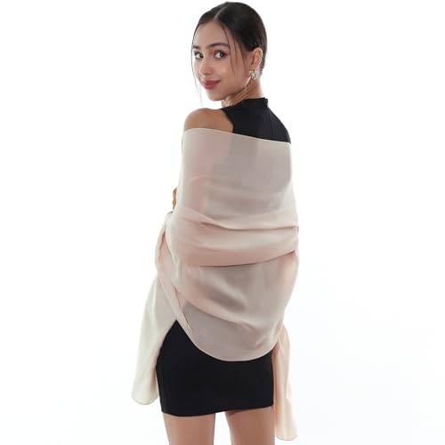 RIIQIICHY Pa&ntilde;uelos cuello Mujer Bufanda Marfil Pashmina Chal Fiesta Estolas para Bodas Foulard Fular de...