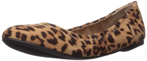 Amazon Essentials Belice - Bailarinas planas sin cordones para mujer, leopardo marrón claro, 6 UK