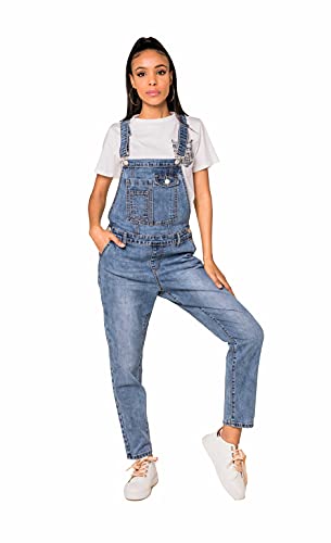 Nina Carter - Peto de mezclilla para mujer, jeans boyfriend, mono de mezclilla, aspecto usado, petos de...