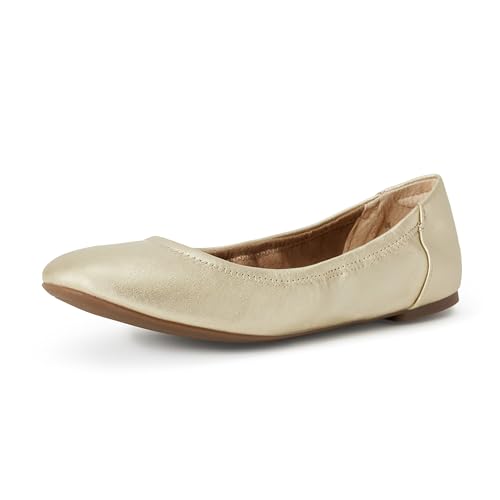 Amazon Essentials Belice Ballet Flat Zapatos Bailarinas, Dorado, 38 EU
