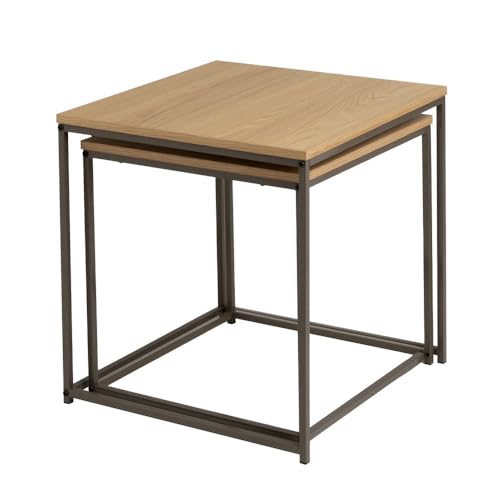 LOLAhome - Set 2 Mesas de Centro, Mesa Nido Peque&ntilde;a para Sal&oacute;n o Comedor OficinaMesita Auxiliar...