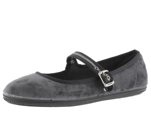 victoria Bailarinas Oda Terciopelo & Ribete Al Tono & Hebilla 104913 para Mujer Gris 37