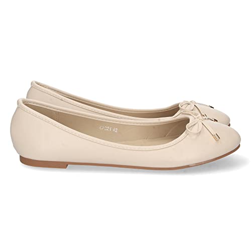 shoes&blues.es 70229-Bailarina Plana para Mujer, Comoda, Tallas Grandes, con Lazo en la Punta, Primavera...