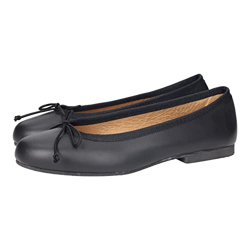 MADE IN SPAIN 3000 Bailarinas de Piel para Mujer, Manoletinas Negras de Piel Hechas en España. Calzan...