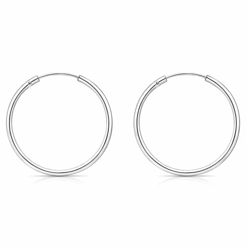 ENTREPLATA Aros de Plata 925 Unisex &ndash; Criollas Hipoalerg&eacute;nicas Fabricadas en Espa&ntilde;a &ndash; Pendientes de...